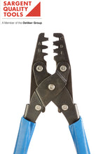 Economical crimp tool for "B" type open barrel Weather-Pack and Metri-Pack automotive electrical terminal crimping. 