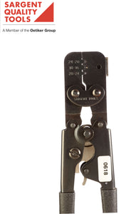 Crimp tool for TE Connectivity (AMP 90277) Multimate pins and sockets.  Built-in loactor ensures easy, one step crimping of the insulation and conductor wires and orients pins and sockets during crimping for added crimp reliability.    