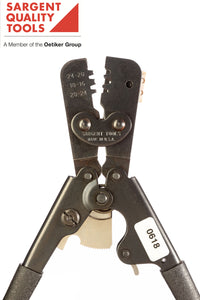 Crimp tool for TE Connectivity (AMP 90277) Multimate pins and sockets.  Built-in loactor ensures easy, one step crimping of the insulation and conductor wires and orients pins and sockets during crimping for added crimp reliability.    