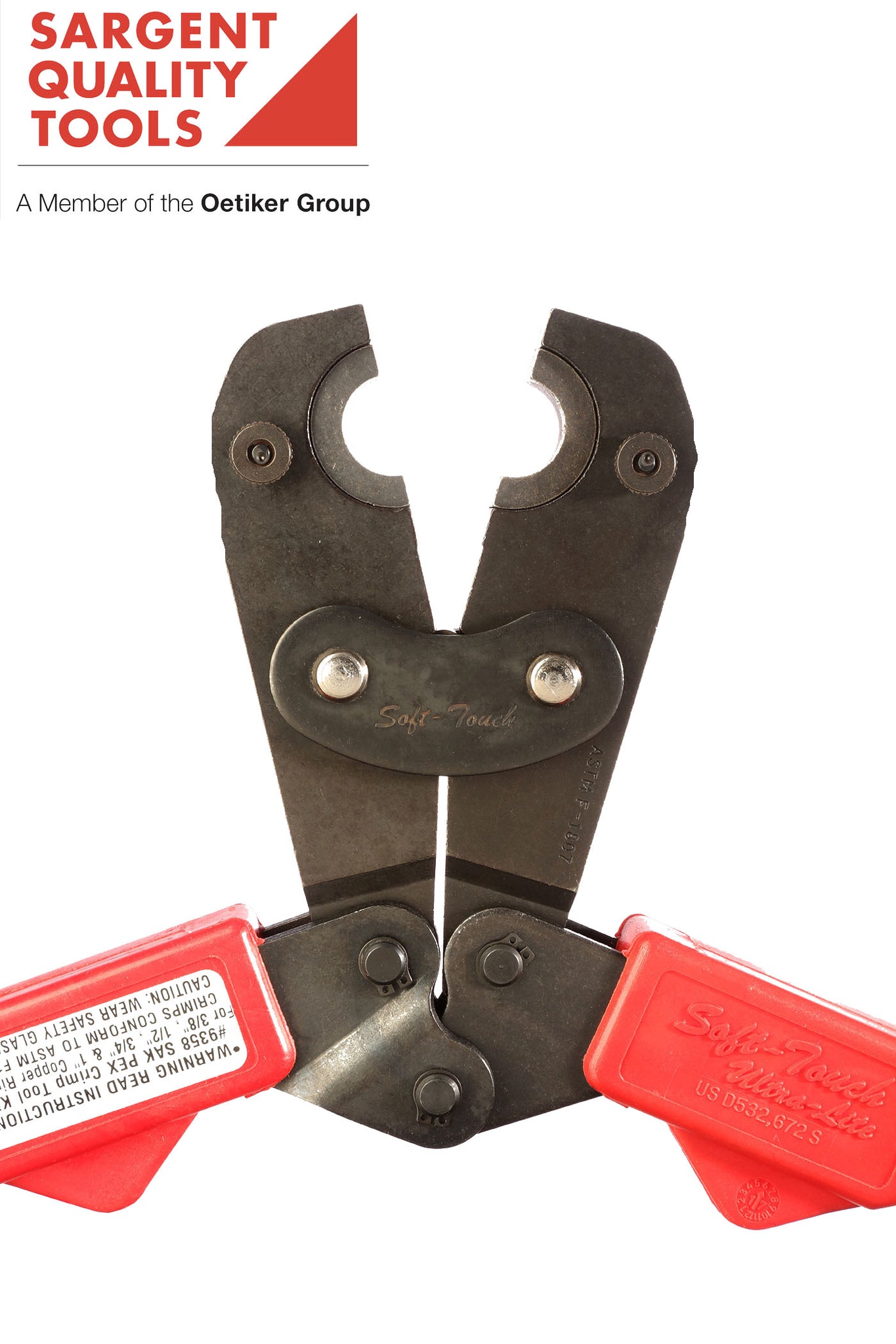 Sargent 9358 4-in-1 Crimp Tool With Dies For PEX Copper Rings (3/8", 1/2", 3/4", 1") - 14" Ultra Lite