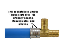 Dual Cavity Plumbing PEX Pressing Tool for PEX Stainless Steel Press Sleeves 1/2" & 3/4" - SARGENT® #9306 STCSS